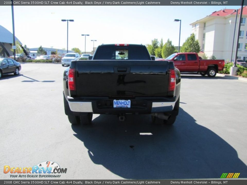 2008 GMC Sierra 3500HD SLT Crew Cab 4x4 Dually Black Onyx / Very Dark Cashmere/Light Cashmere Photo #4