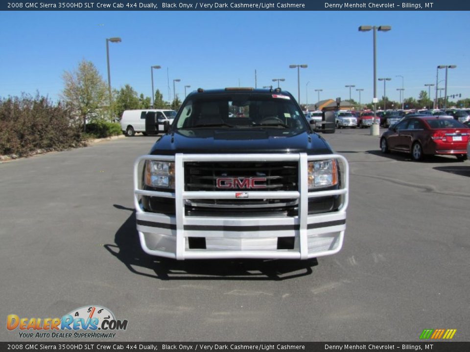 2008 GMC Sierra 3500HD SLT Crew Cab 4x4 Dually Black Onyx / Very Dark Cashmere/Light Cashmere Photo #9