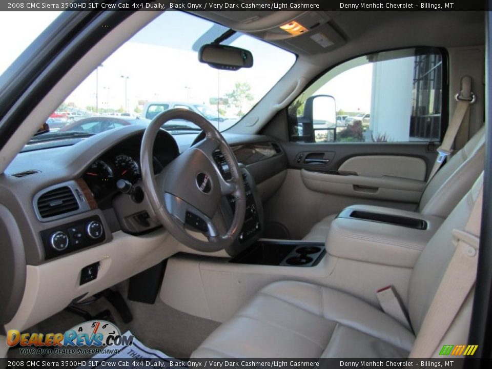2008 GMC Sierra 3500HD SLT Crew Cab 4x4 Dually Black Onyx / Very Dark Cashmere/Light Cashmere Photo #12