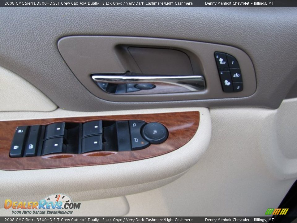 2008 GMC Sierra 3500HD SLT Crew Cab 4x4 Dually Black Onyx / Very Dark Cashmere/Light Cashmere Photo #13