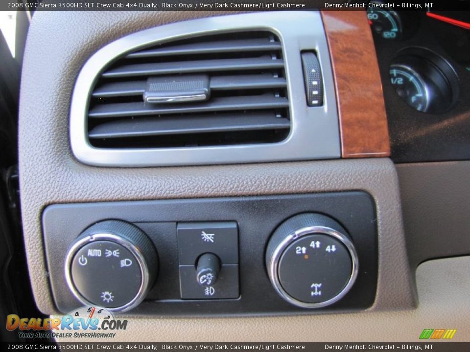 2008 GMC Sierra 3500HD SLT Crew Cab 4x4 Dually Black Onyx / Very Dark Cashmere/Light Cashmere Photo #15