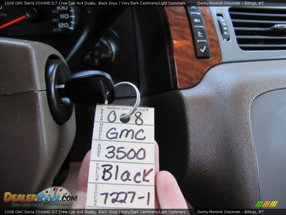 2008 GMC Sierra 3500HD SLT Crew Cab 4x4 Dually Black Onyx / Very Dark Cashmere/Light Cashmere Photo #32