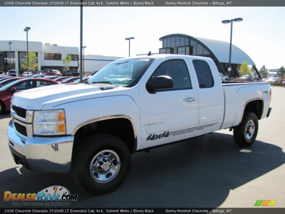 2008 Chevrolet Silverado 2500HD LT Extended Cab 4x4 Summit White / Ebony Black Photo #1