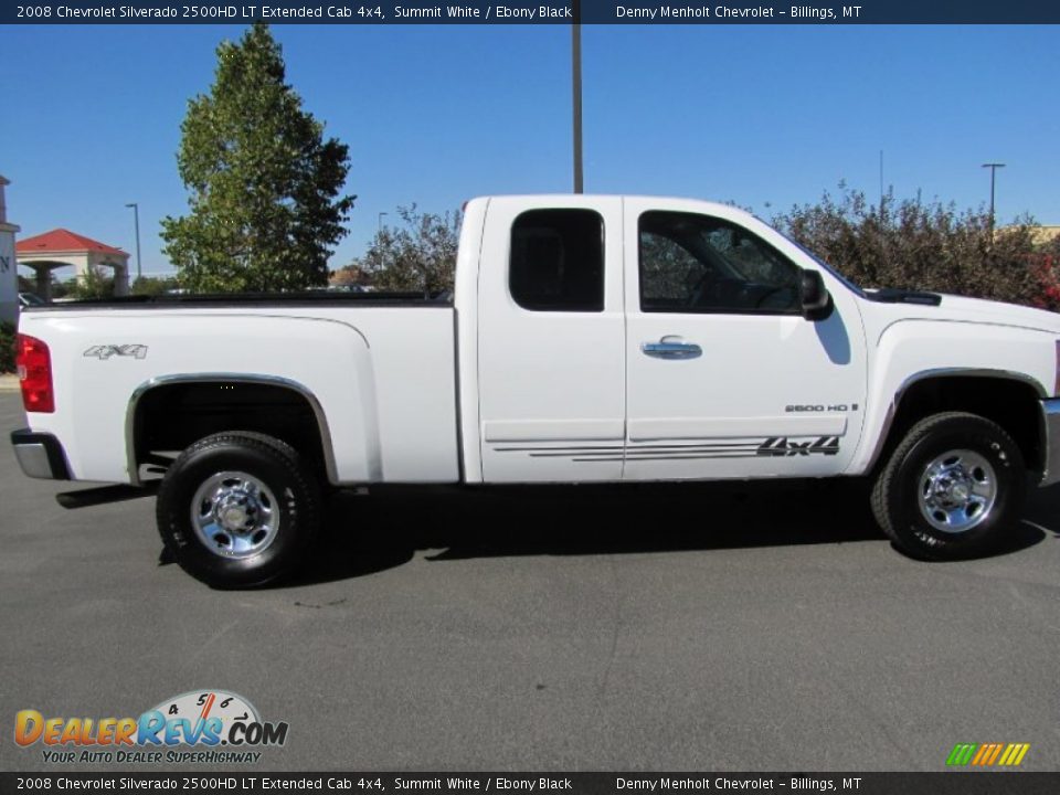 2008 Chevrolet Silverado 2500HD LT Extended Cab 4x4 Summit White / Ebony Black Photo #7