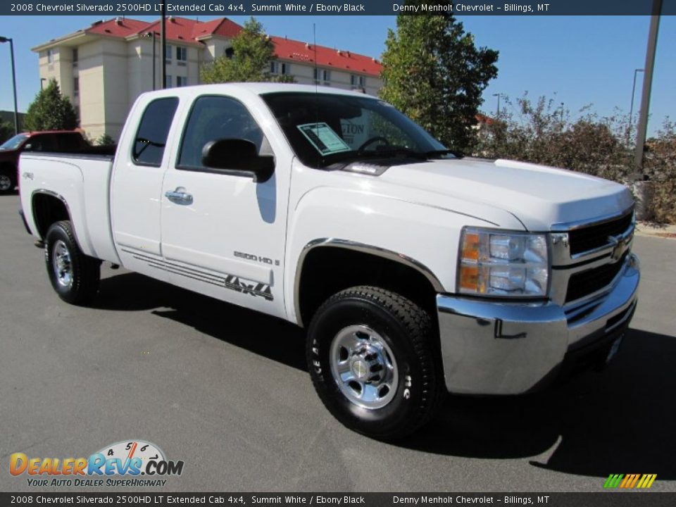 2008 Chevrolet Silverado 2500HD LT Extended Cab 4x4 Summit White / Ebony Black Photo #8