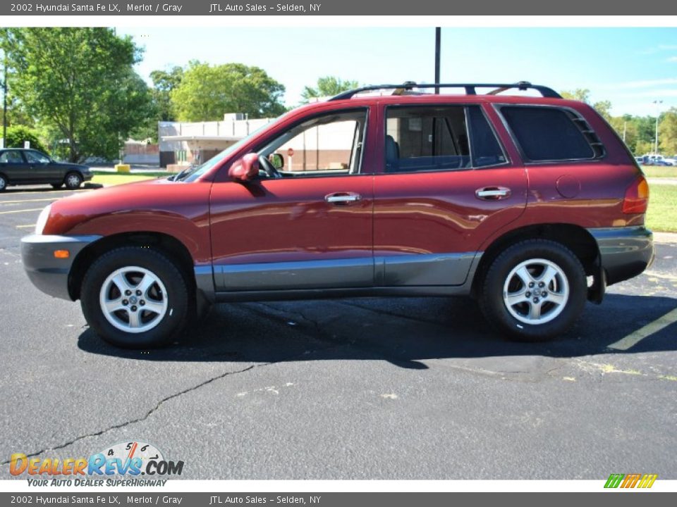 2002 Hyundai Santa Fe LX Merlot / Gray Photo #3