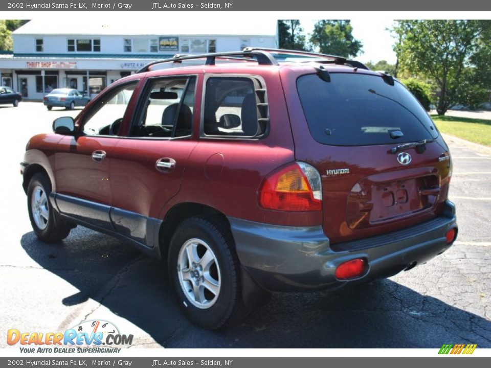 2002 Hyundai Santa Fe LX Merlot / Gray Photo #4