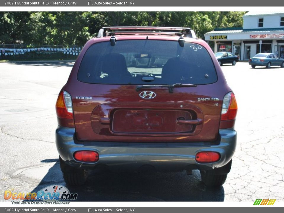 2002 Hyundai Santa Fe LX Merlot / Gray Photo #5