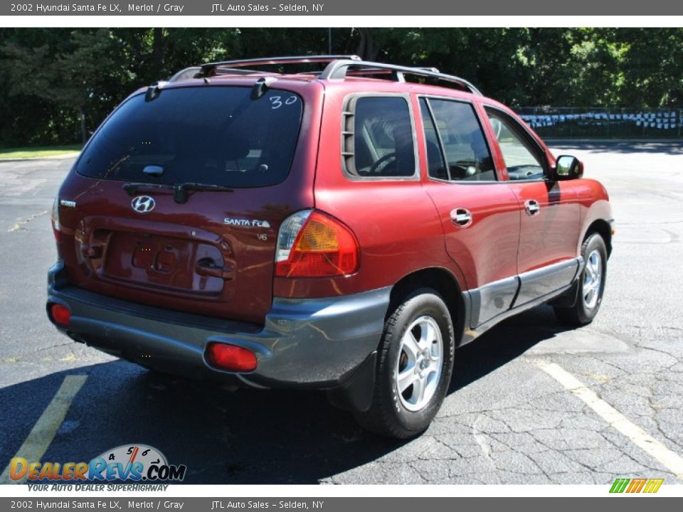 2002 Hyundai Santa Fe LX Merlot / Gray Photo #6