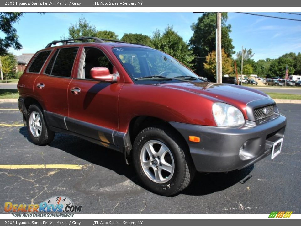 2002 Hyundai Santa Fe LX Merlot / Gray Photo #7