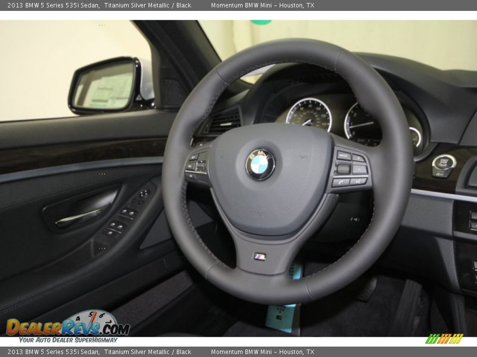 2013 BMW 5 Series 535i Sedan Titanium Silver Metallic / Black Photo #28