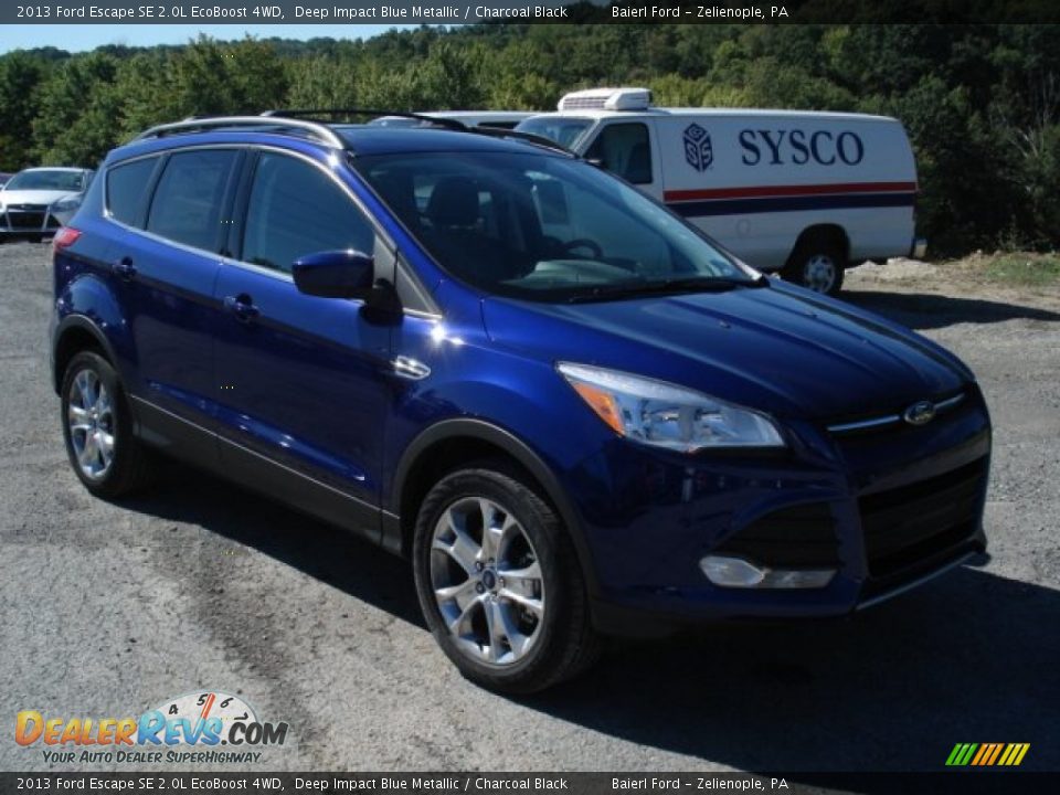 2013 Ford Escape SE 2.0L EcoBoost 4WD Deep Impact Blue Metallic / Charcoal Black Photo #2