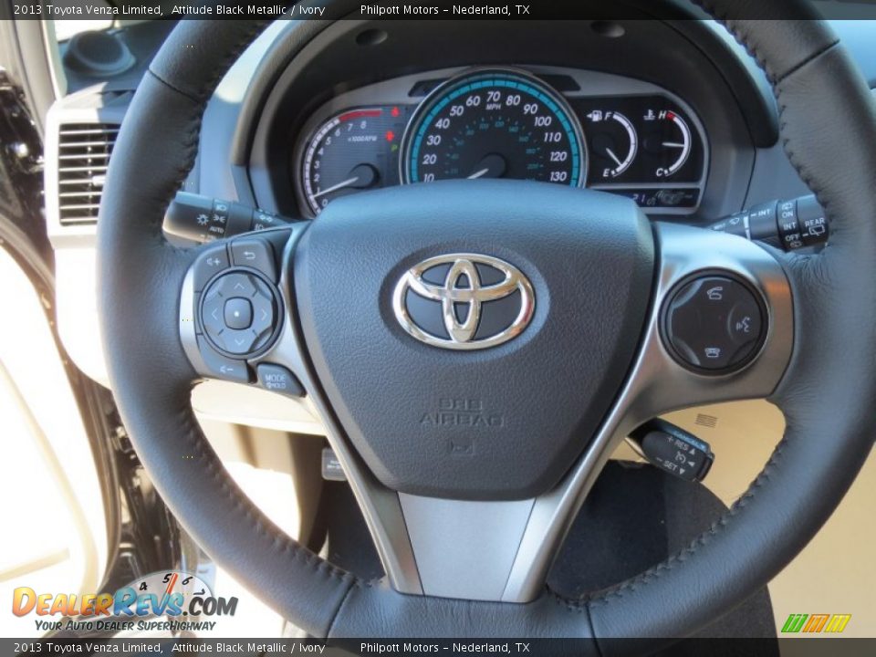 2013 Toyota Venza Limited Attitude Black Metallic / Ivory Photo #34