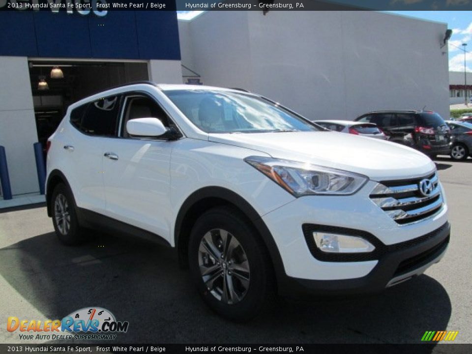2013 Hyundai Santa Fe Sport Frost White Pearl / Beige Photo #3