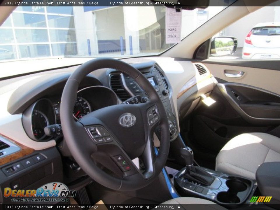 2013 Hyundai Santa Fe Sport Frost White Pearl / Beige Photo #6