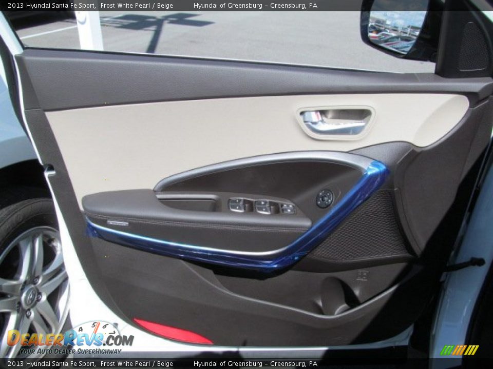 2013 Hyundai Santa Fe Sport Frost White Pearl / Beige Photo #7