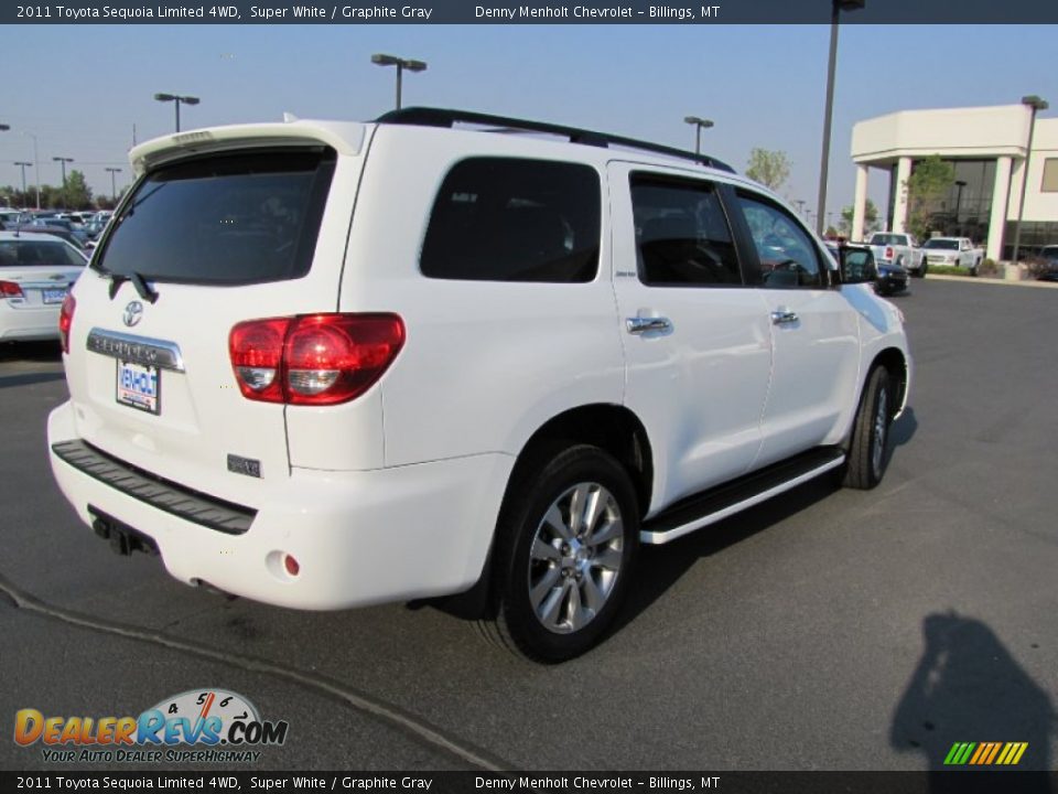 2011 Toyota Sequoia Limited 4WD Super White / Graphite Gray Photo #6