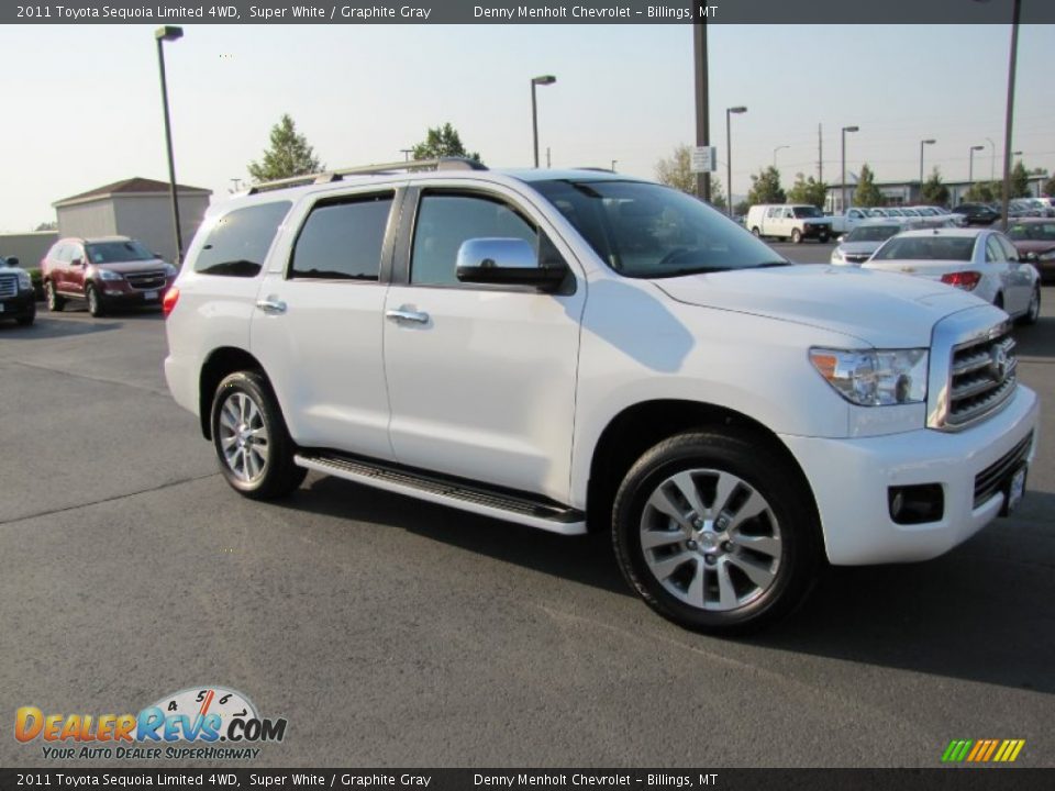 2011 Toyota Sequoia Limited 4WD Super White / Graphite Gray Photo #8