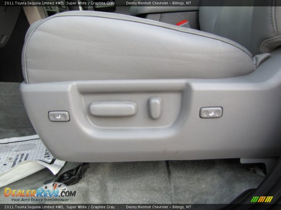 2011 Toyota Sequoia Limited 4WD Super White / Graphite Gray Photo #20