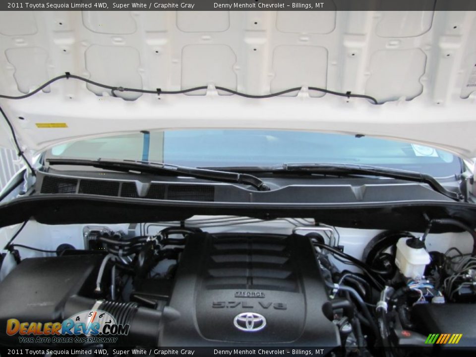 2011 Toyota Sequoia Limited 4WD Super White / Graphite Gray Photo #34