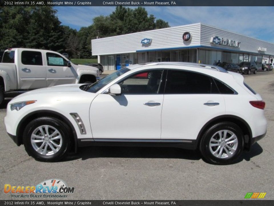 2012 Infiniti FX 35 AWD Moonlight White / Graphite Photo #2