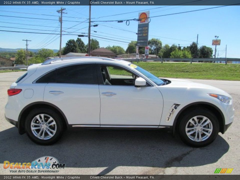 2012 Infiniti FX 35 AWD Moonlight White / Graphite Photo #8