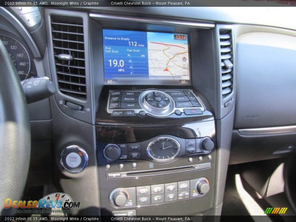 2012 Infiniti FX 35 AWD Moonlight White / Graphite Photo #21