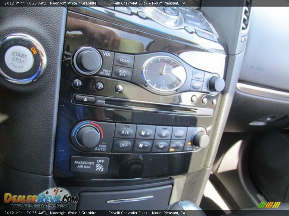 2012 Infiniti FX 35 AWD Moonlight White / Graphite Photo #25