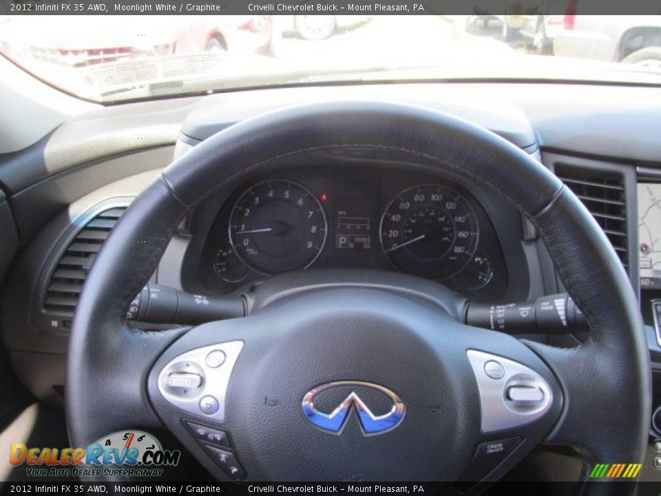 2012 Infiniti FX 35 AWD Moonlight White / Graphite Photo #27