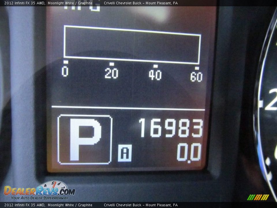 2012 Infiniti FX 35 AWD Moonlight White / Graphite Photo #35