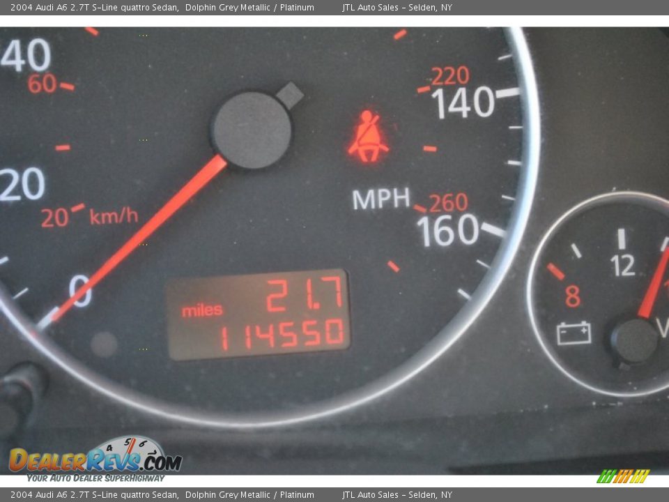 2004 Audi A6 2.7T S-Line quattro Sedan Dolphin Grey Metallic / Platinum Photo #16