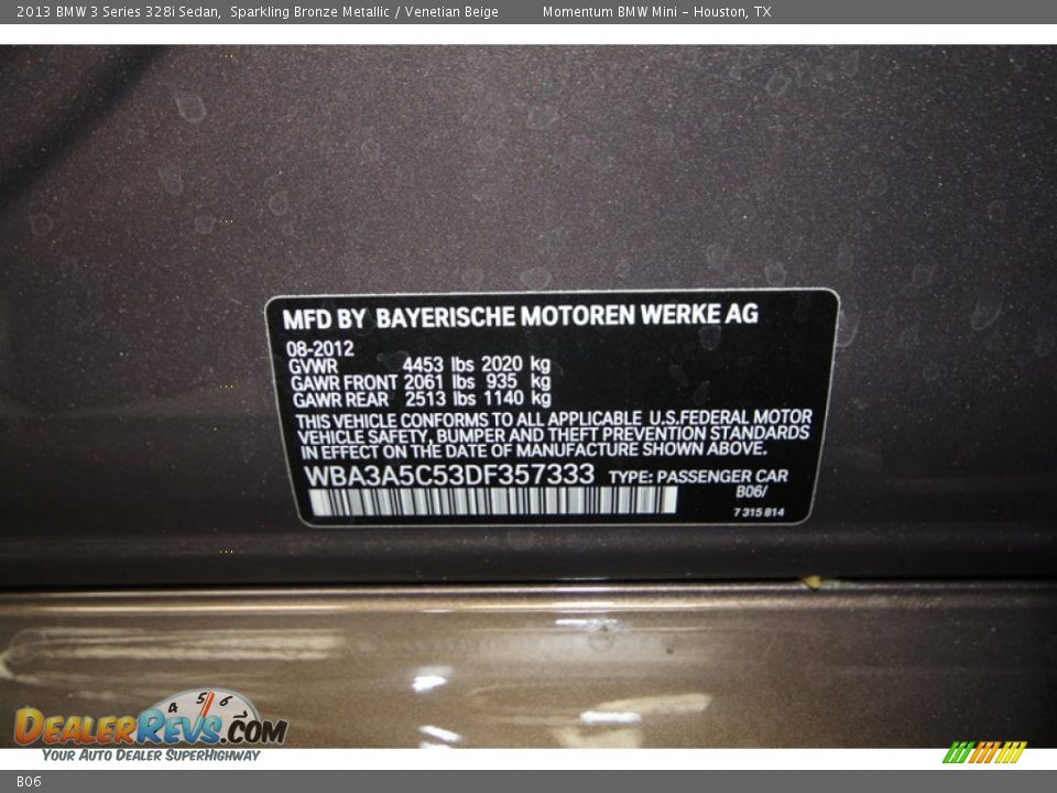 BMW Color Code B06 Sparkling Bronze Metallic