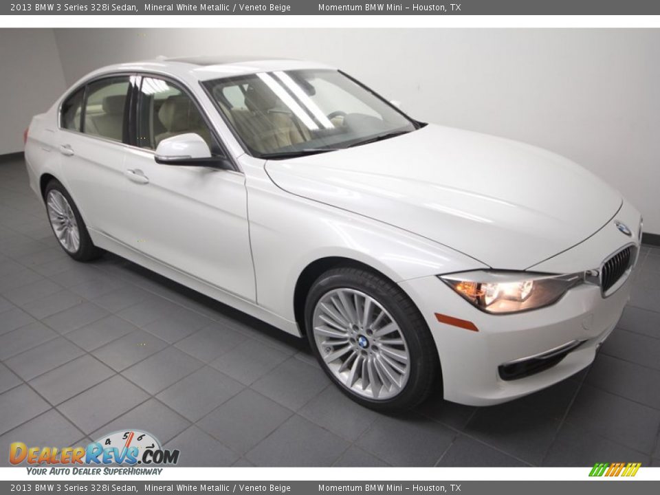 2013 BMW 3 Series 328i Sedan Mineral White Metallic / Veneto Beige Photo #6