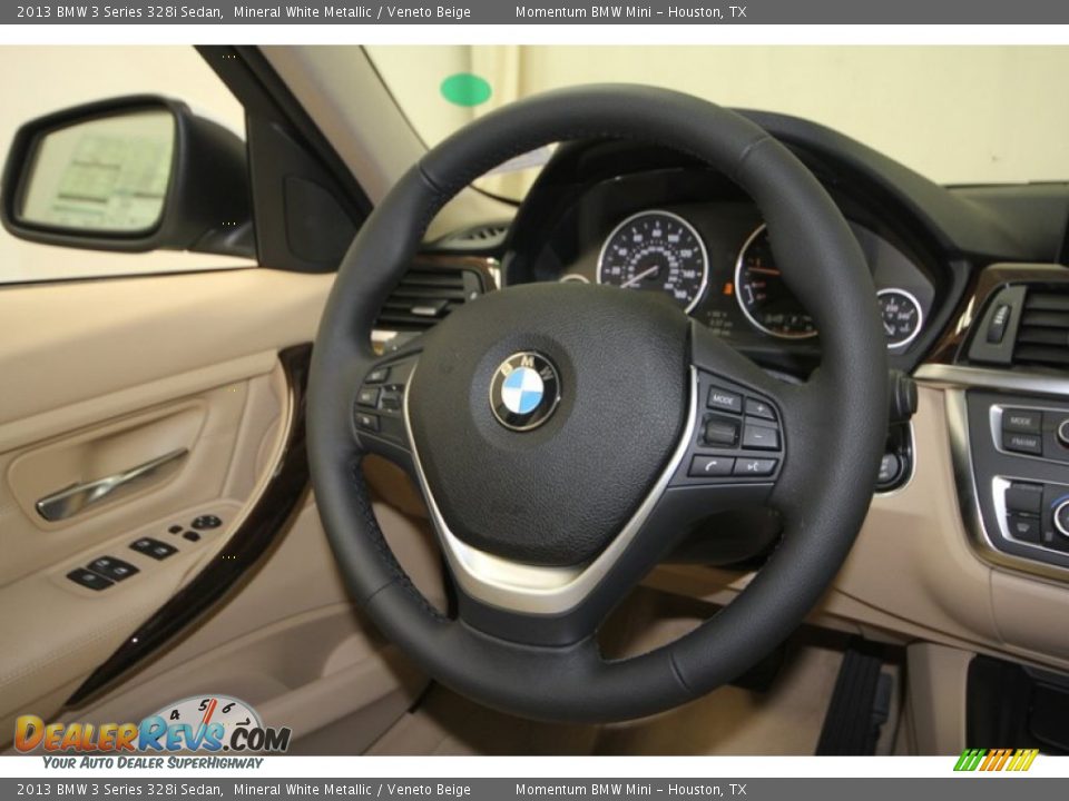 2013 BMW 3 Series 328i Sedan Mineral White Metallic / Veneto Beige Photo #26