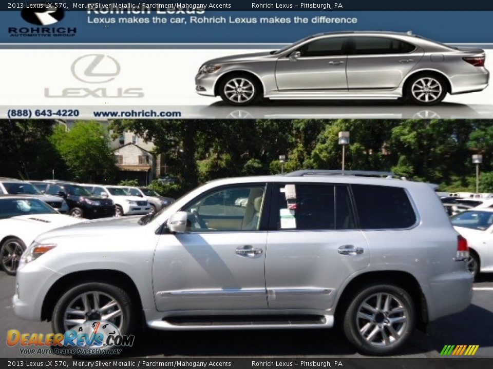 2013 Lexus LX 570 Merury Silver Metallic / Parchment/Mahogany Accents Photo #1