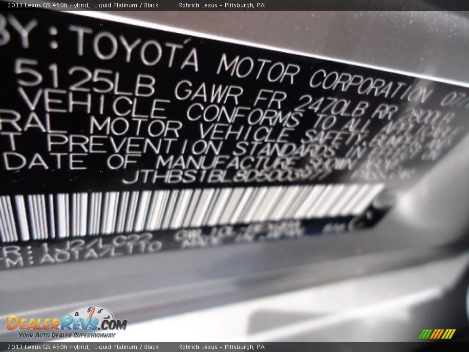 2013 Lexus GS 450h Hybrid Liquid Platinum / Black Photo #16