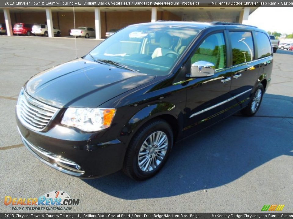 2013 Chrysler Town & Country Touring - L Brilliant Black Crystal Pearl / Dark Frost Beige/Medium Frost Beige Photo #2
