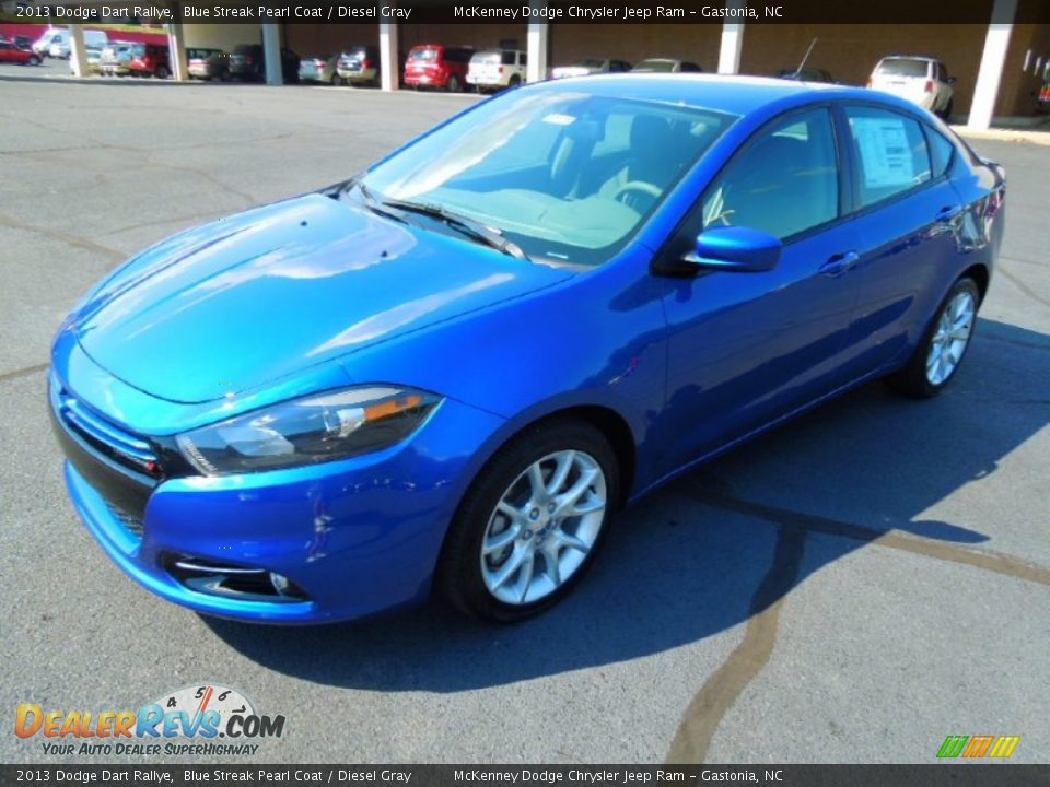 2013 Dodge Dart Rallye Blue Streak Pearl Coat / Diesel Gray Photo #2