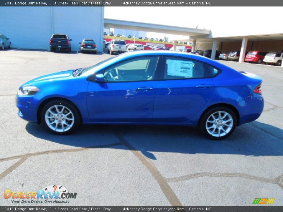 2013 Dodge Dart Rallye Blue Streak Pearl Coat / Diesel Gray Photo #3