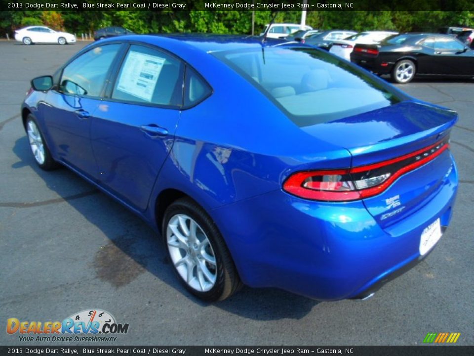 2013 Dodge Dart Rallye Blue Streak Pearl Coat / Diesel Gray Photo #5