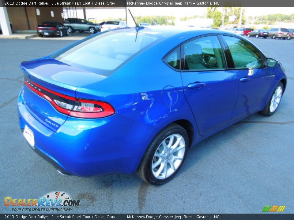 2013 Dodge Dart Rallye Blue Streak Pearl Coat / Diesel Gray Photo #6