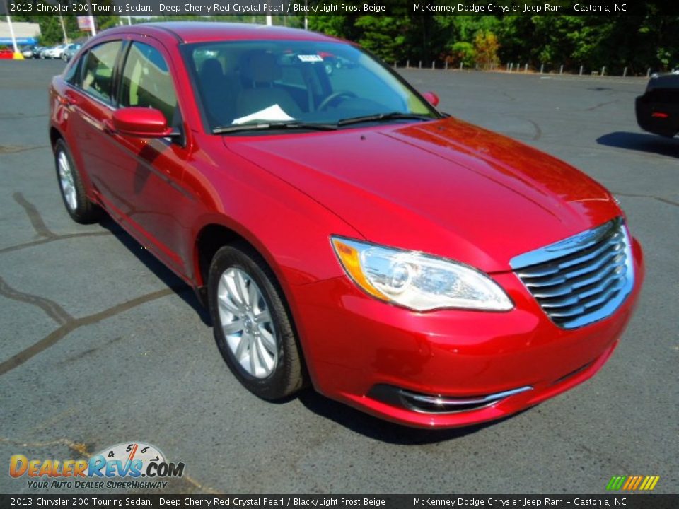 2013 Chrysler 200 Touring Sedan Deep Cherry Red Crystal Pearl / Black/Light Frost Beige Photo #1