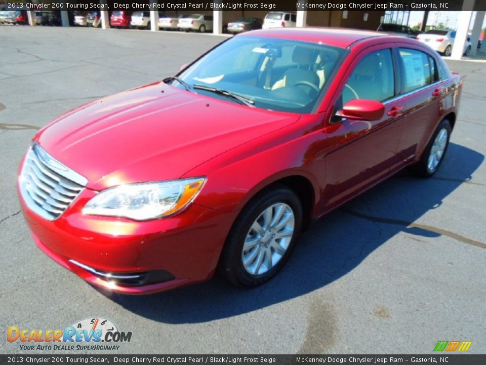 2013 Chrysler 200 Touring Sedan Deep Cherry Red Crystal Pearl / Black/Light Frost Beige Photo #2