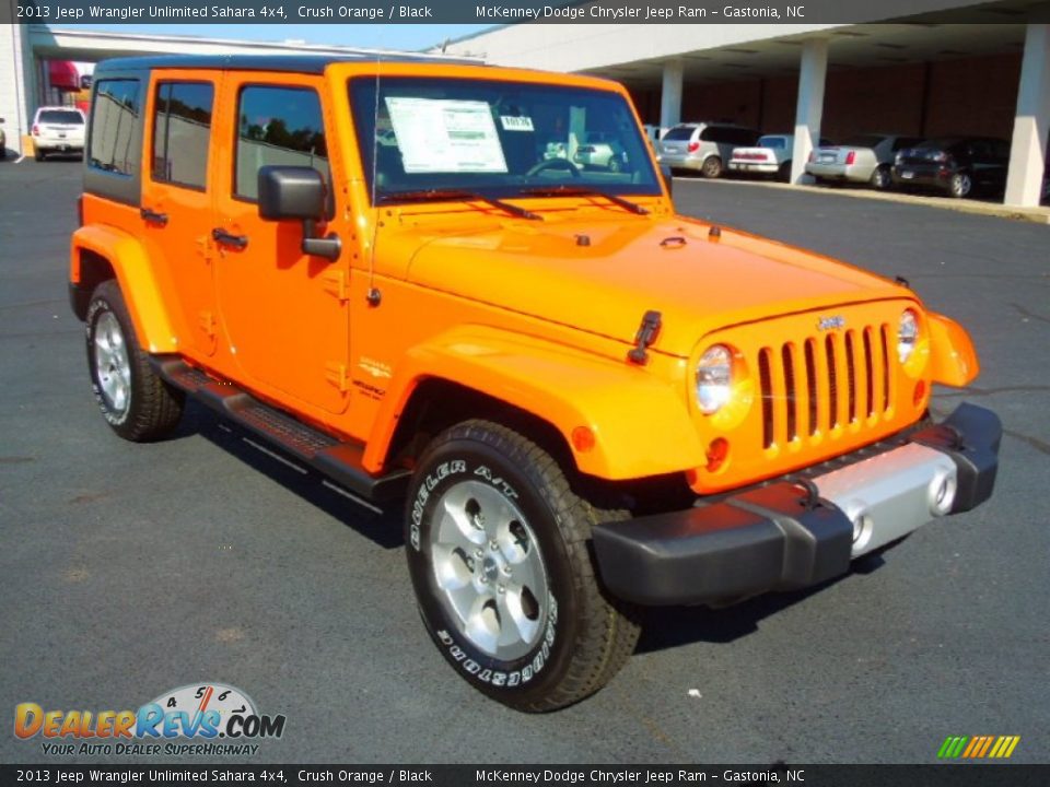 2013 Jeep Wrangler Unlimited Sahara 4x4 Crush Orange / Black Photo #1