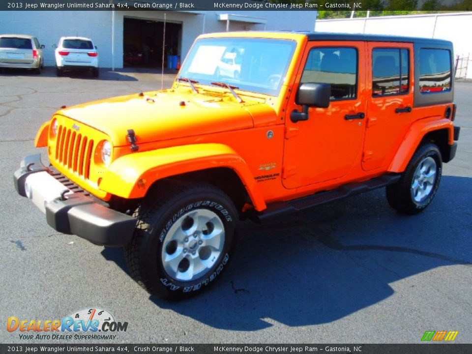 2013 Jeep Wrangler Unlimited Sahara 4x4 Crush Orange / Black Photo #2