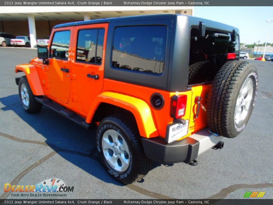 2013 Jeep Wrangler Unlimited Sahara 4x4 Crush Orange / Black Photo #5