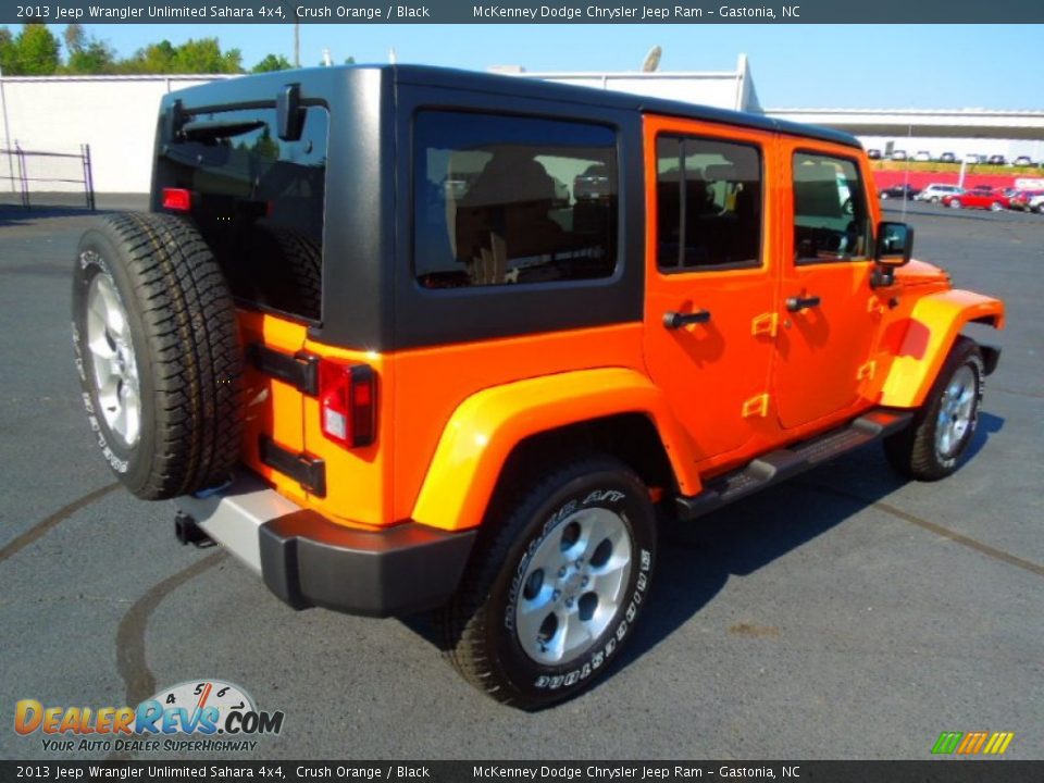 2013 Jeep Wrangler Unlimited Sahara 4x4 Crush Orange / Black Photo #6