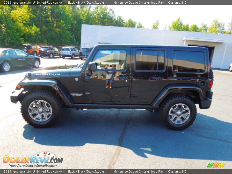 2013 Jeep Wrangler Unlimited Rubicon 4x4 Black / Black/Dark Saddle Photo #3