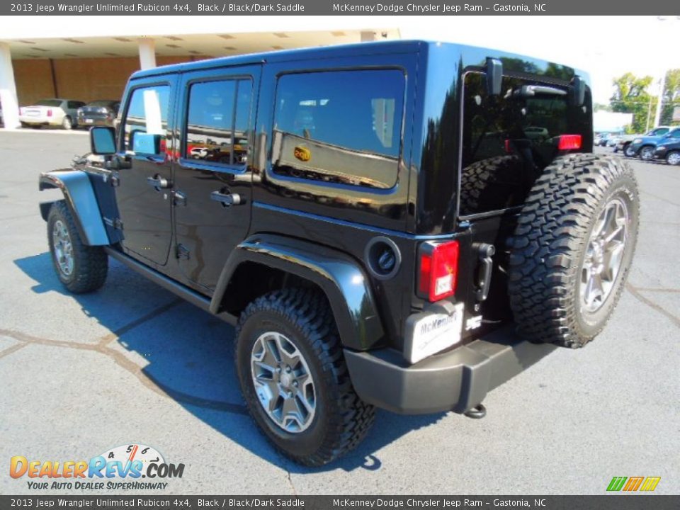 2013 Jeep Wrangler Unlimited Rubicon 4x4 Black / Black/Dark Saddle Photo #5