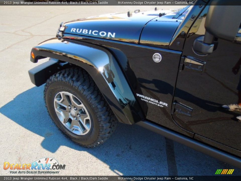 2013 Jeep Wrangler Unlimited Rubicon 4x4 Black / Black/Dark Saddle Photo #7